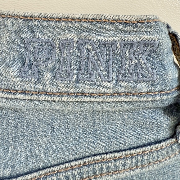 PINK Victoria’s Secret High Rise Destroyed Cut Off Jean Shorts Size 2 - Picture 5 of 9